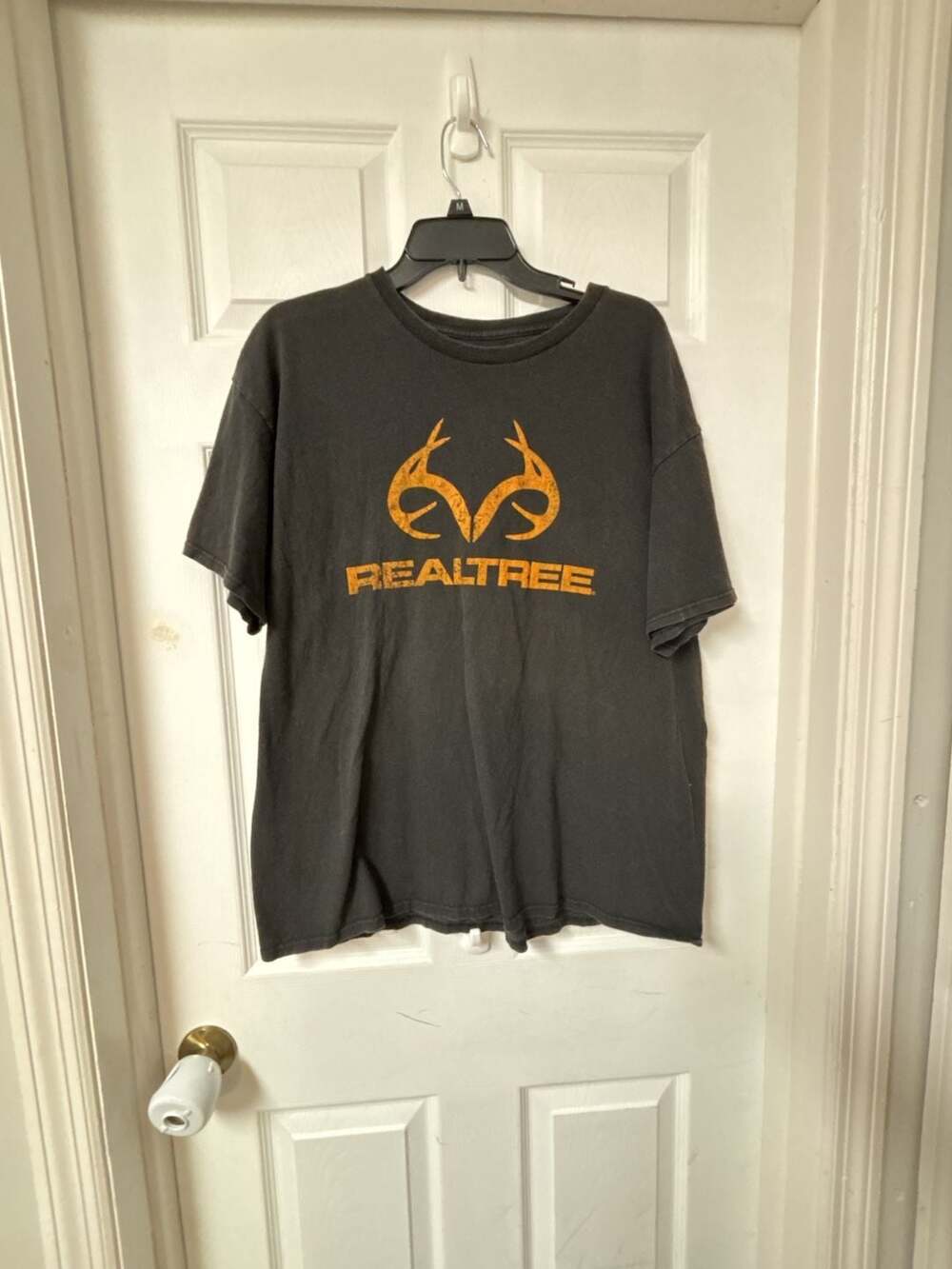 Realtree Black Short Sleeve Crew Neck Antler Logo T-Shirt